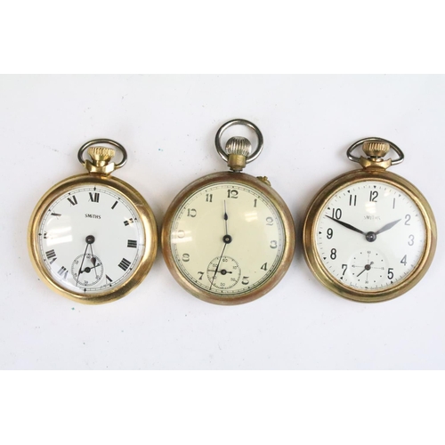 442 - A collection of five vintage top winding pocket watches to include Craftsman and Smiths examples, ea... 