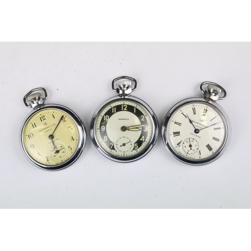 445 - A collection of five vintage Ingersoll top winding pocket watches, each with sub second dial to 6 o'... 