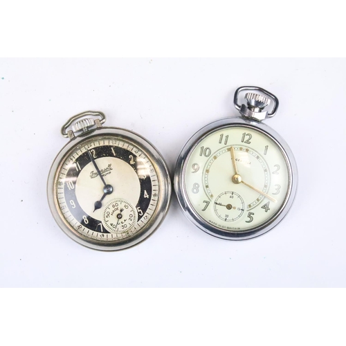 445 - A collection of five vintage Ingersoll top winding pocket watches, each with sub second dial to 6 o'... 