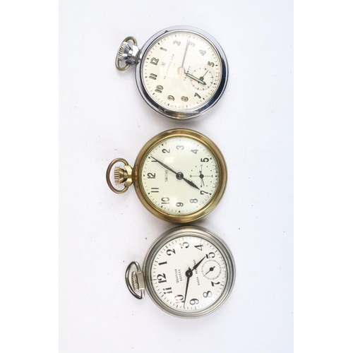 446 - A collection of six vintage top winding pocket watches to include Smiths, Ingersoll and Westclox exa... 