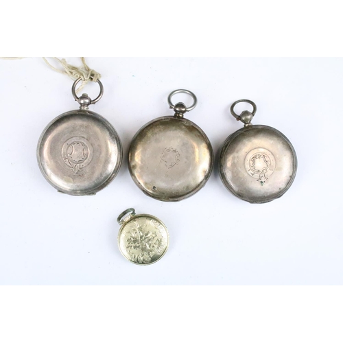 447 - A collection of seven pocket watches to include five hallmarked sterling silver cased examples and a... 