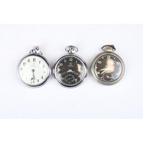 448 - A collection of six vintage top winding pocket watches to include Westclox, Services, Kienzle and Ni... 