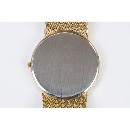 456 - A gents Omega DeVille quartz wristwatch on original fitted gold plated strap with Omega logo to clas... 