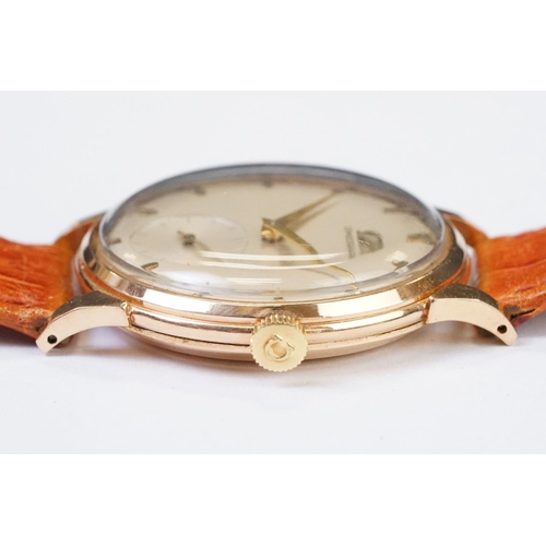 479 - A Vintage gents Omega wristwatch, 18ct gold cased, 17 Jewel movement, cal.267, baton markers with su... 