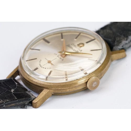 480 - A Vintage Omega Seamaster 17 jewel manual winding wristwatch, with baton markers and sub second dial... 