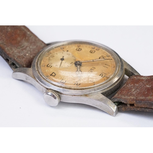 485 - A British military issued World War Two Ebel A.T.P wristwatch, sub second hand to 6 o'clock, numbere... 