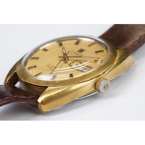 491 - A Vintage gents Tissot Seastar automatic wristwatch, baton markers with central second hand, day / d... 