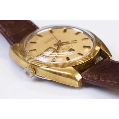 491 - A Vintage gents Tissot Seastar automatic wristwatch, baton markers with central second hand, day / d... 