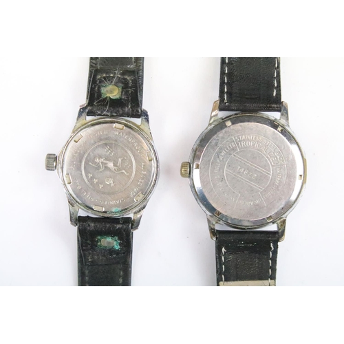 424 - A collection of eleven mechanical wristwatches with black dials to include Oriosa, Avia, HMT, Cardin... 