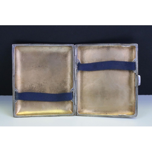 567 - Early 20th Century silver hallmarked cigarette case having engraved foliated detailing to the case. ... 