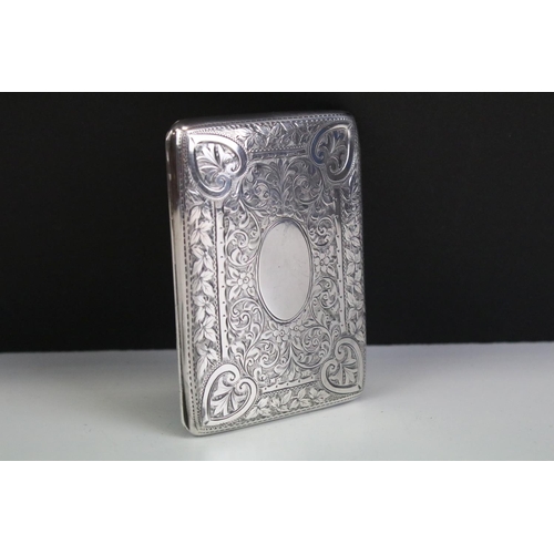 569 - Early 20th Century silver hallmarked wallet with green leatherette interior (hallmarked Birmingham 1... 