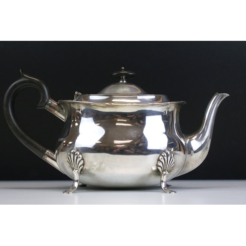 610 - Early 20th Century William Hutton & Sons silver hallmarked tea set to include teapot, twin handled s... 