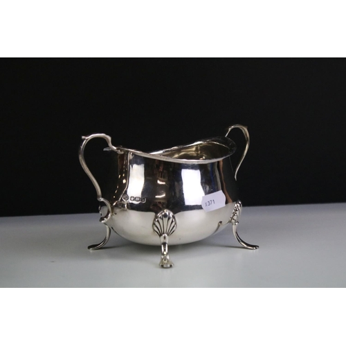 610 - Early 20th Century William Hutton & Sons silver hallmarked tea set to include teapot, twin handled s... 