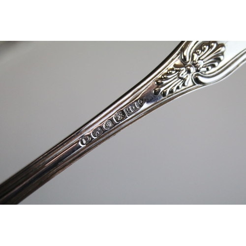 626 - Pair of George IV Kings pattern silver serving spoons, London 1825 - John Brydie, approx 23cm long