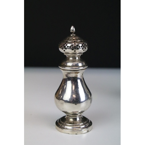 657 - Collection of antique silver hallmarked items to include a cream jug of helmet form (hallmarked Birm... 