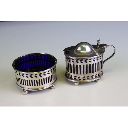 664 - Early 20th Century William Hutton & Sons silver hallmarked cruet set consisting of table salt, peppe... 