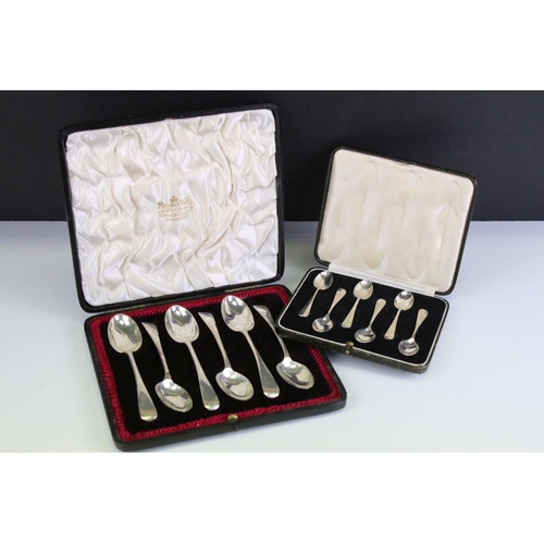 675 - Edwardian set of six Old English pattern silver teaspoons (London 1905 - Josiah Williams & Co, appro... 