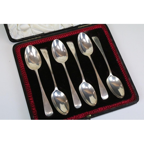 675 - Edwardian set of six Old English pattern silver teaspoons (London 1905 - Josiah Williams & Co, appro... 