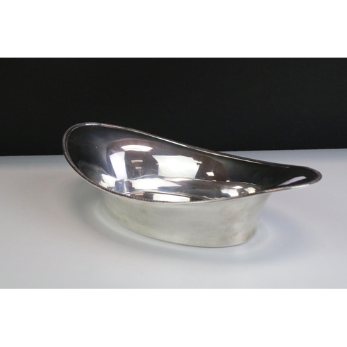 678 - Early 20th Century Mappin & Webb silver hallmarked dish of oval form with moulded details to the rim... 