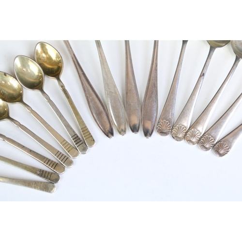 685 - Collection of silver hallmarked spoons sets to include six mid Century espresso spoons (hallmarked B... 