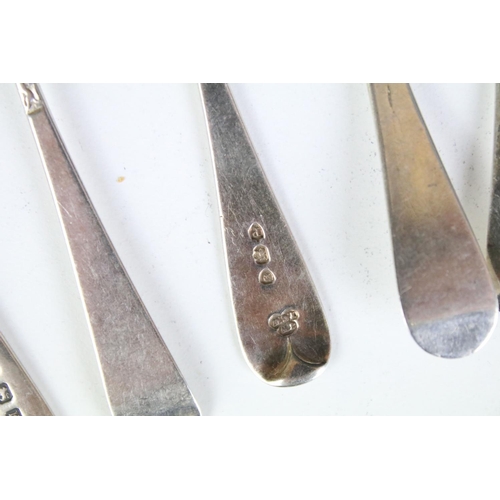 687 - Collection of 20th Century and early 20th Century silver hallmarked flatware to include caddy spoon,... 