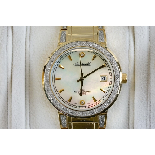 503 - Six Ingersoll stainless steel quartz wrist watches to include a mother of pearl dial example. All wa... 