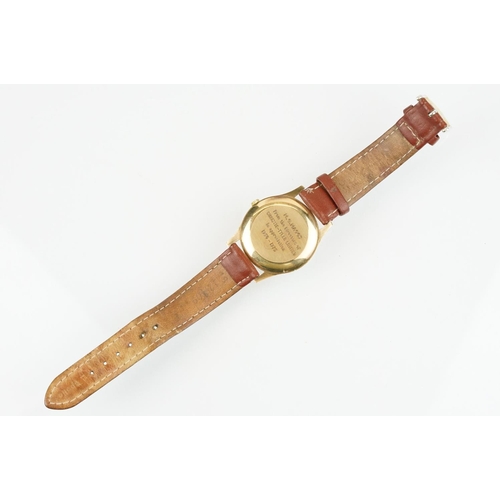 507 - Garrard gold plated wrist watch having a cream dial with arabic numerals to the chapter ring and sub... 