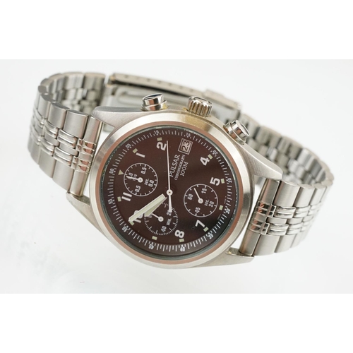 511 - Group of gentleman's wrist watches to include a Seiko SQ sports 100 stainless steel Pepsi dial wrist... 