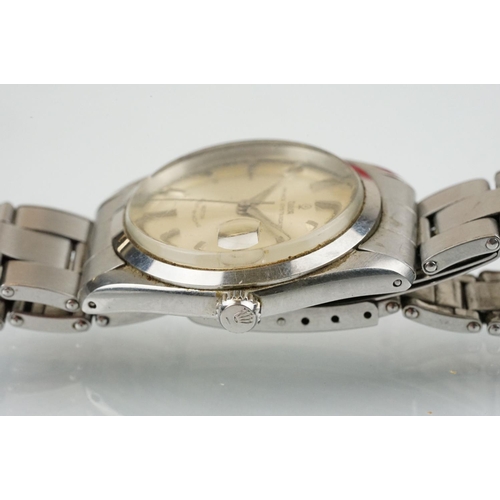 516 - Tudor Prince Oysterdate rotor self winding wrist watch having a silvered dial, date aperture to thre... 