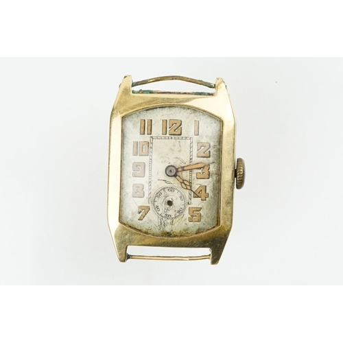 522 - Collection of gold case watches most of Art Deco era. All hallmarked or marked 9ct within case. As f... 