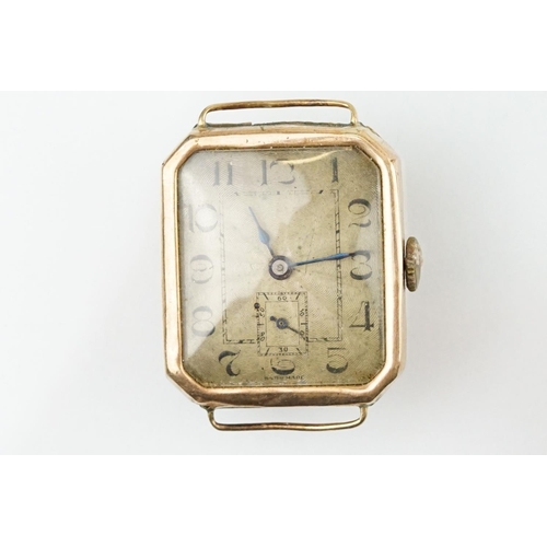 522 - Collection of gold case watches most of Art Deco era. All hallmarked or marked 9ct within case. As f... 