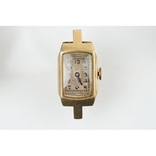 522 - Collection of gold case watches most of Art Deco era. All hallmarked or marked 9ct within case. As f... 