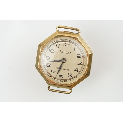 522 - Collection of gold case watches most of Art Deco era. All hallmarked or marked 9ct within case. As f... 