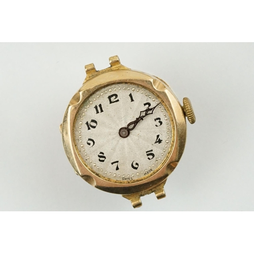 522 - Collection of gold case watches most of Art Deco era. All hallmarked or marked 9ct within case. As f... 