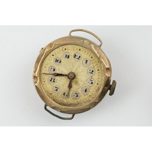 522 - Collection of gold case watches most of Art Deco era. All hallmarked or marked 9ct within case. As f... 