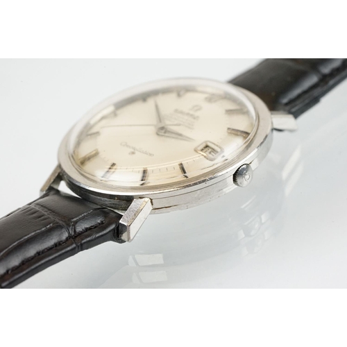 523 - Omega Constellation automatic chronometer wrist watch having a pie pan dial with baton markers to th... 