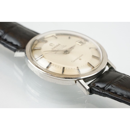 523 - Omega Constellation automatic chronometer wrist watch having a pie pan dial with baton markers to th... 