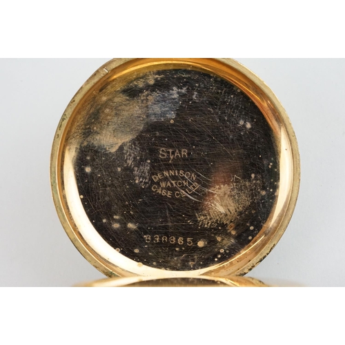 525 - Two early 20th Century gold plated open face pocket watches to include one marked Vertex Revue. Each... 