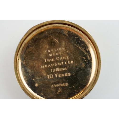 525 - Two early 20th Century gold plated open face pocket watches to include one marked Vertex Revue. Each... 