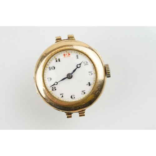 530 - Four early 20th Century 9ct gold wrist watches, three with unsigned movements, one with movement sig... 