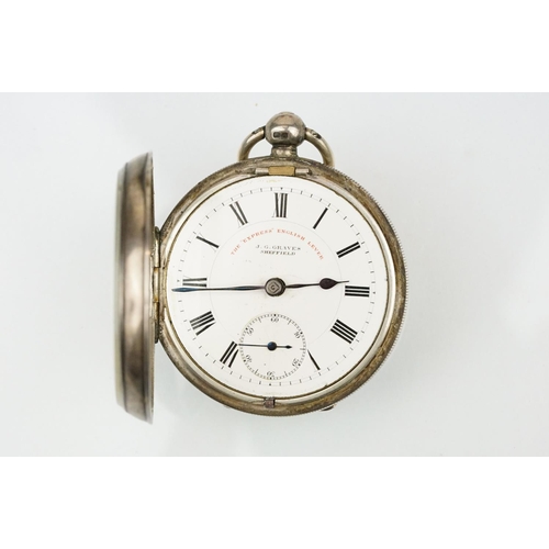 535 - Early 20th Century Edwardian silver 'the Express English Lever' pocket watch. The watch having a whi... 