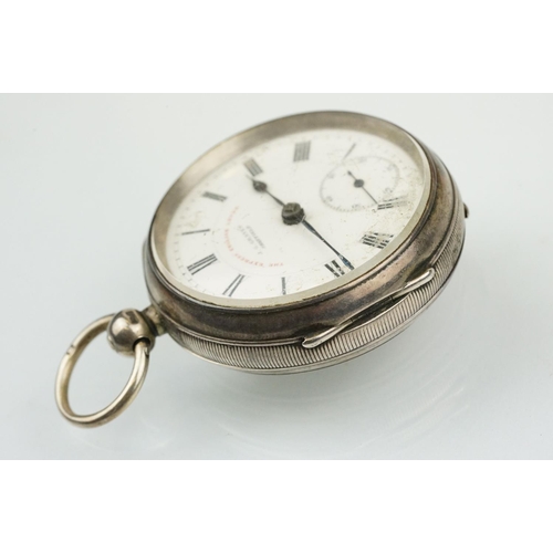 535 - Early 20th Century Edwardian silver 'the Express English Lever' pocket watch. The watch having a whi... 