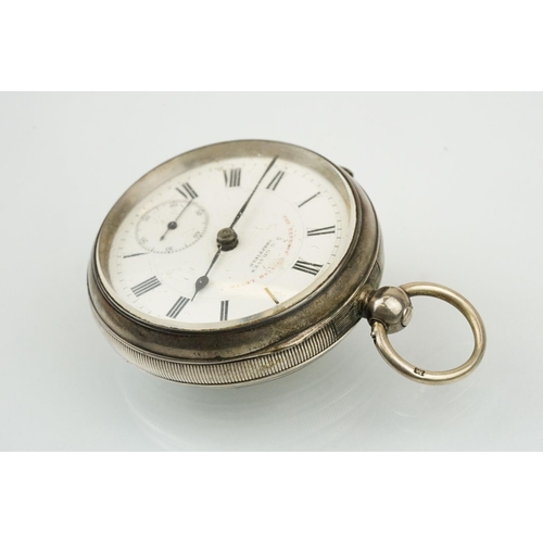 535 - Early 20th Century Edwardian silver 'the Express English Lever' pocket watch. The watch having a whi... 