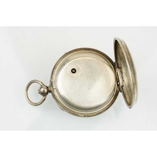 535 - Early 20th Century Edwardian silver 'the Express English Lever' pocket watch. The watch having a whi... 