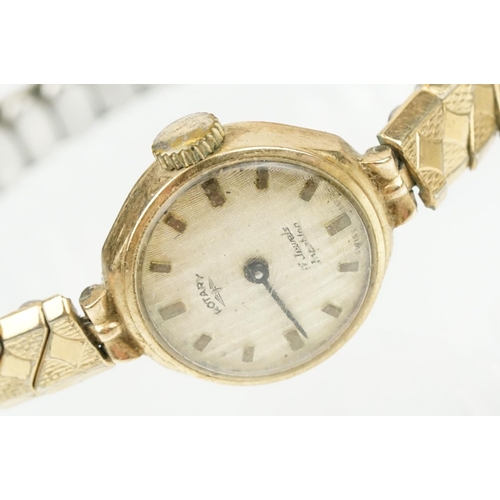 538 - Collection of 9ct gold cased ladies cocktail watches to include Excalibur, Rotary and Lever. All on ... 