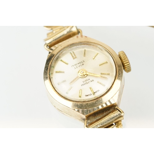 538 - Collection of 9ct gold cased ladies cocktail watches to include Excalibur, Rotary and Lever. All on ... 