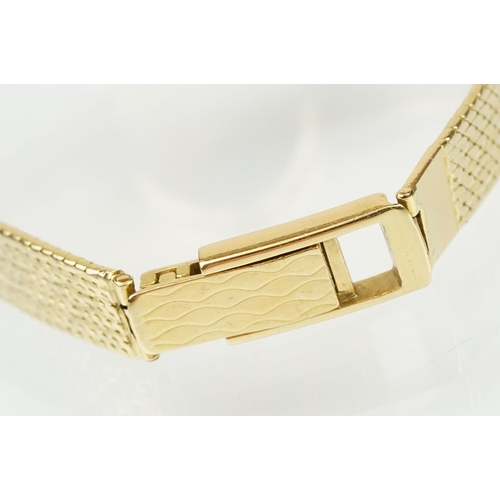 542 - 18ct gold ladies Eterna-matic 18ct gold cocktail wrist watch having a round face with baton markers ... 