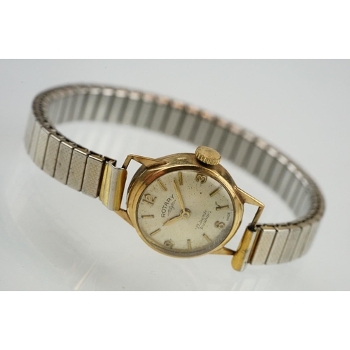 546 - A ladies hallmarked 9ct gold cased Rotary 17 Jewel incabloc swiss made wristwatch.