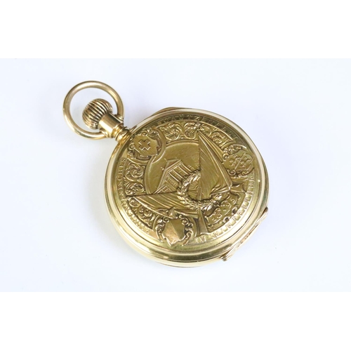 430A - Ulysse Nardin Locle Grand Prix Paris 1889 18ct gold open face pocket watch having a moulded back com... 