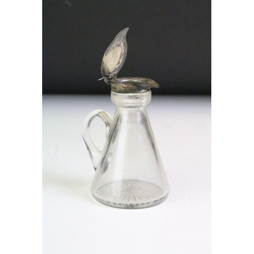 613 - Group of silver items to include an Edwardian silver topped whisky toddy jug with glass body (hallma... 